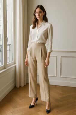 VTG YSL Yves Saint Laurent double pleated high waist straight leg pants size 0